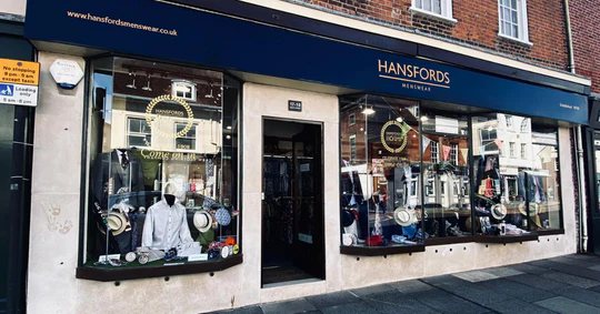 hansford menswear shop front